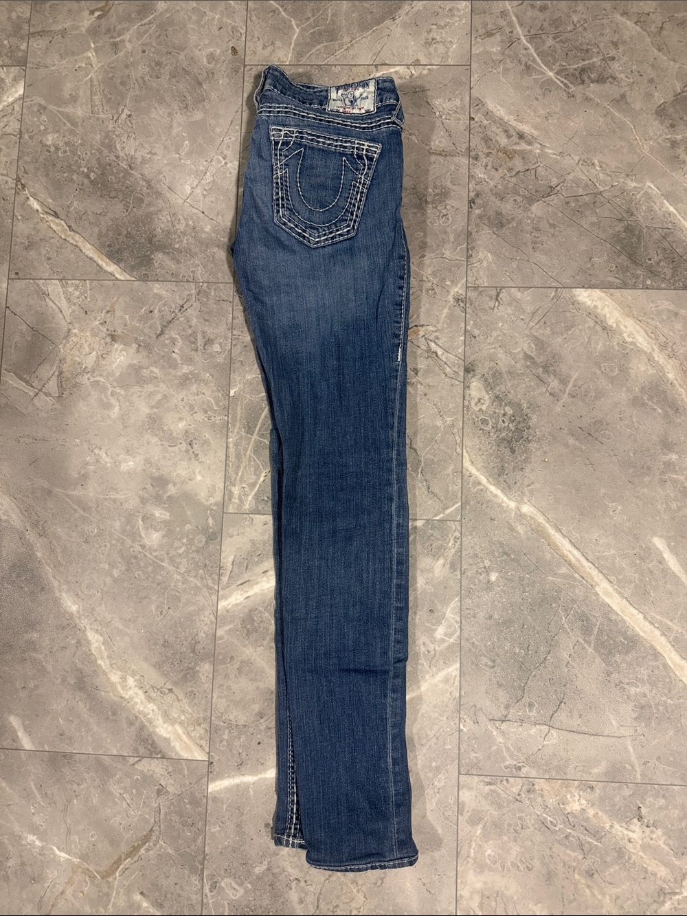 True Religion Dark Blue Skinny Jeans with Signature Back Pocket